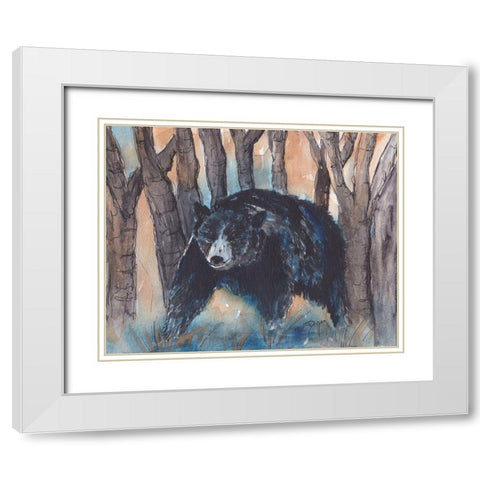 Momma Bear White Modern Wood Framed Art Print with Double Matting by Dyer, Beverly