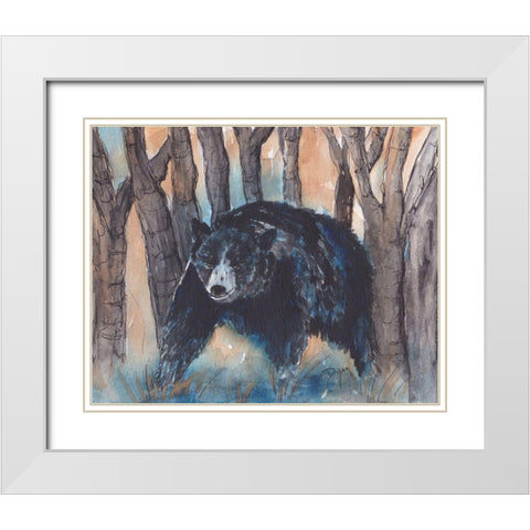 Momma Bear White Modern Wood Framed Art Print with Double Matting by Dyer, Beverly