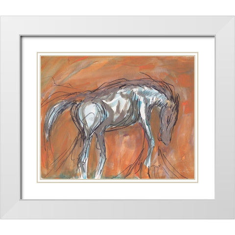 Southwest Horse White Modern Wood Framed Art Print with Double Matting by Dyer, Beverly