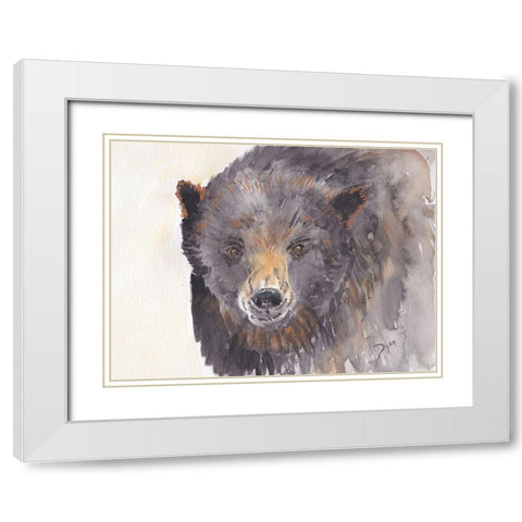 Bear White Modern Wood Framed Art Print with Double Matting by Dyer, Beverly