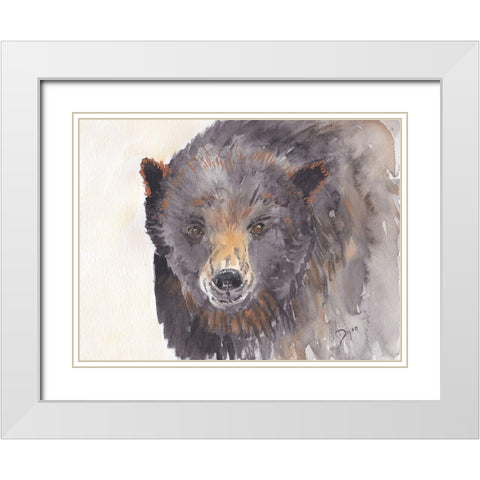 Bear White Modern Wood Framed Art Print with Double Matting by Dyer, Beverly