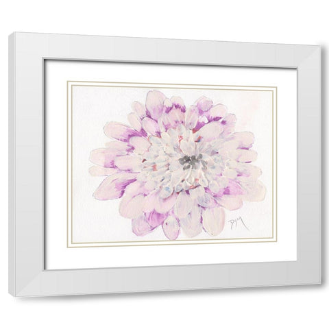 Pale Zinnia 2020 White Modern Wood Framed Art Print with Double Matting by Dyer, Beverly