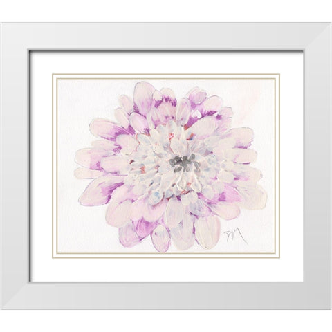 Pale Zinnia 2020 White Modern Wood Framed Art Print with Double Matting by Dyer, Beverly