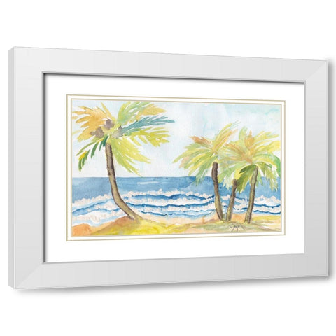 Coastal Serene White Modern Wood Framed Art Print with Double Matting by Dyer, Beverly