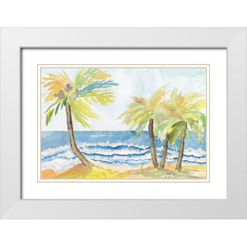 Coastal Serene White Modern Wood Framed Art Print with Double Matting by Dyer, Beverly