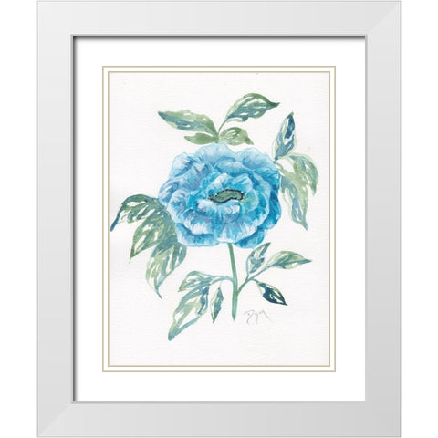 Floral Camilia White Modern Wood Framed Art Print with Double Matting by Dyer, Beverly