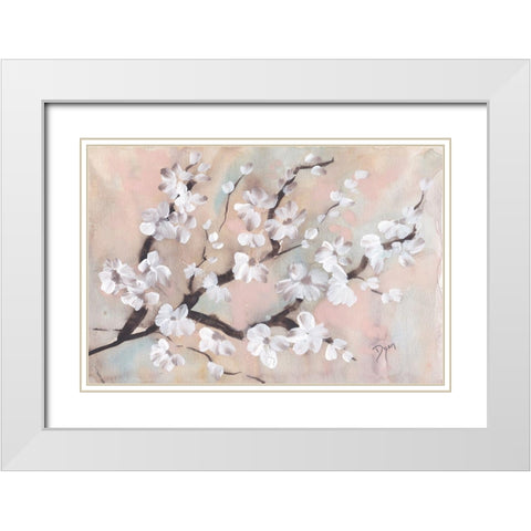Tree Blossom Branch White Modern Wood Framed Art Print with Double Matting by Dyer, Beverly