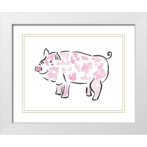 Farm House Friend 3 White Modern Wood Framed Art Print with Double Matting by Dyer, Beverly