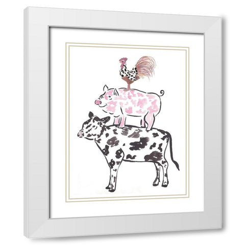 United Friends White Modern Wood Framed Art Print with Double Matting by Dyer, Beverly