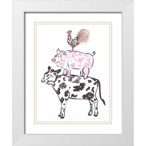 United Friends White Modern Wood Framed Art Print with Double Matting by Dyer, Beverly