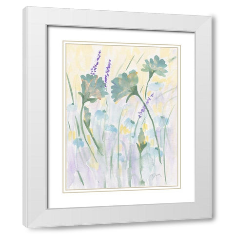 Floral Autumn Glow White Modern Wood Framed Art Print with Double Matting by Dyer, Beverly