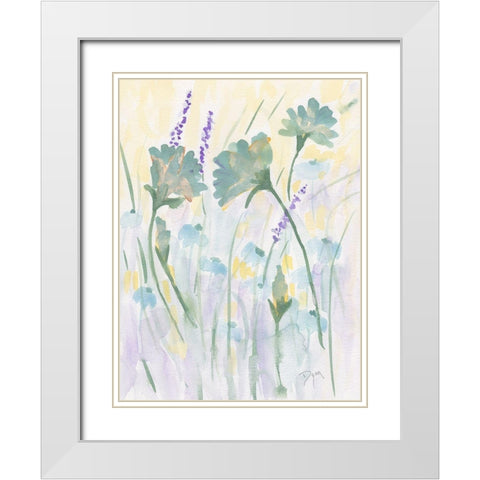 Floral Autumn Glow White Modern Wood Framed Art Print with Double Matting by Dyer, Beverly