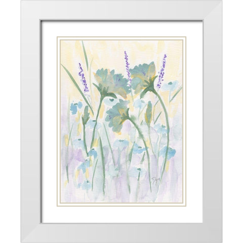 Floral Autumn Glow 2 White Modern Wood Framed Art Print with Double Matting by Dyer, Beverly