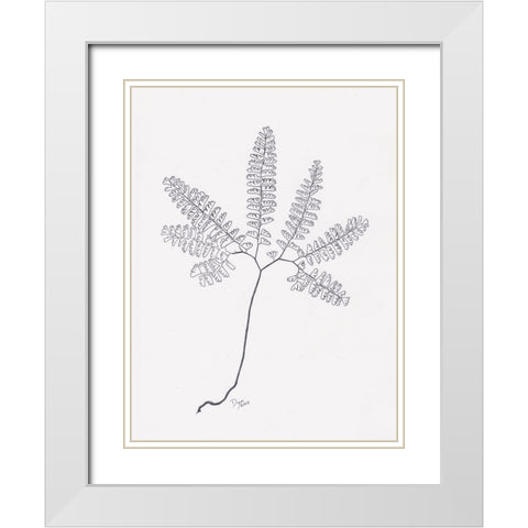 Floral Hand Drawn 1 White Modern Wood Framed Art Print with Double Matting by Dyer, Beverly