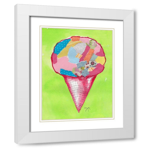 Ice Cream Cone White Modern Wood Framed Art Print with Double Matting by Dyer, Beverly