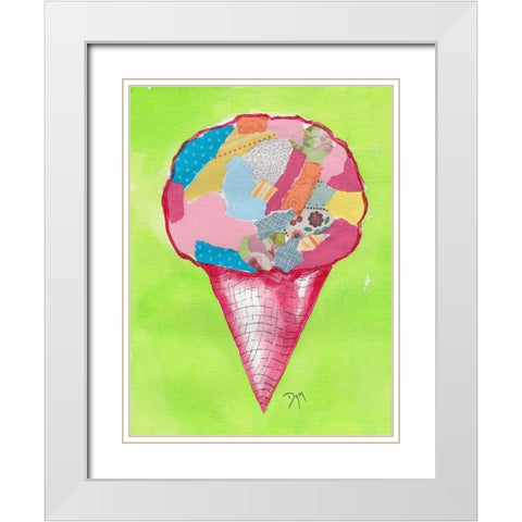 Ice Cream Cone White Modern Wood Framed Art Print with Double Matting by Dyer, Beverly