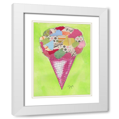 Ice Cream Cone 2 White Modern Wood Framed Art Print with Double Matting by Dyer, Beverly