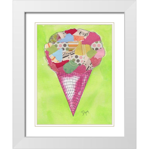 Ice Cream Cone 2 White Modern Wood Framed Art Print with Double Matting by Dyer, Beverly