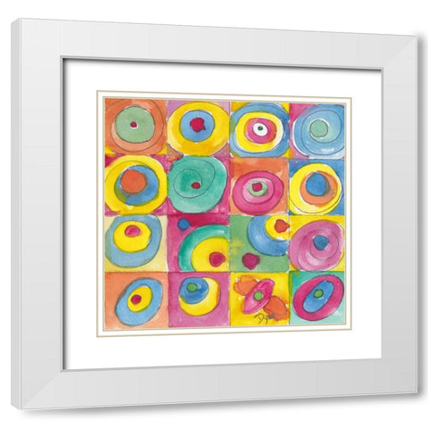 Circles Bright White Modern Wood Framed Art Print with Double Matting by Dyer, Beverly