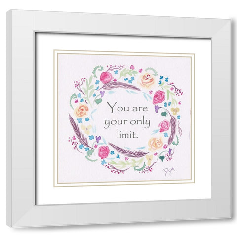You Are Wreath White Modern Wood Framed Art Print with Double Matting by Dyer, Beverly