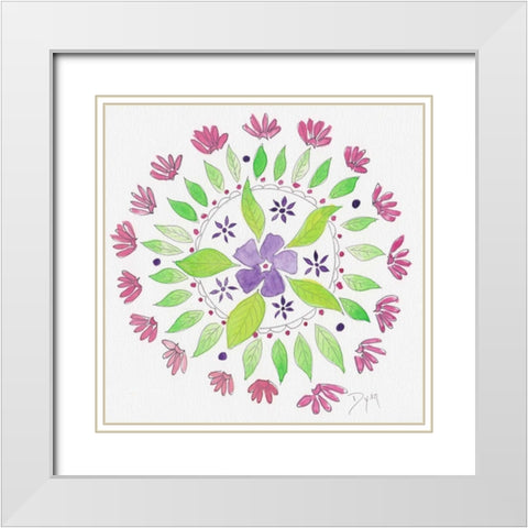 Nature Mandala I White Modern Wood Framed Art Print with Double Matting by Dyer, Beverly