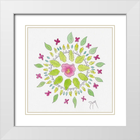 Nature Mandala II White Modern Wood Framed Art Print with Double Matting by Dyer, Beverly
