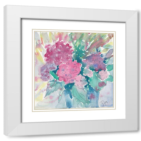 Bayckyard Posey White Modern Wood Framed Art Print with Double Matting by Dyer, Beverly