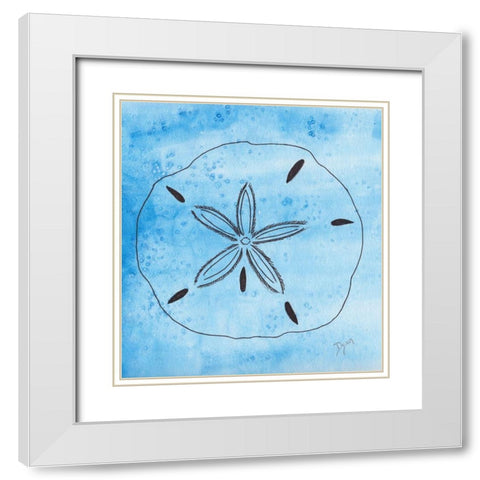 Coastal Sand Dollar White Modern Wood Framed Art Print with Double Matting by Dyer, Beverly