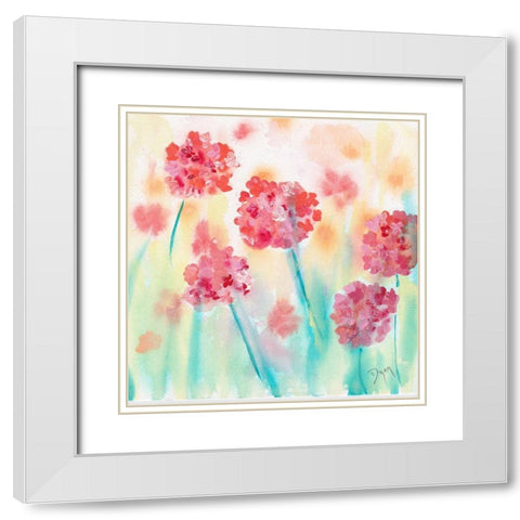 Blushing Meadow II White Modern Wood Framed Art Print with Double Matting by Dyer, Beverly