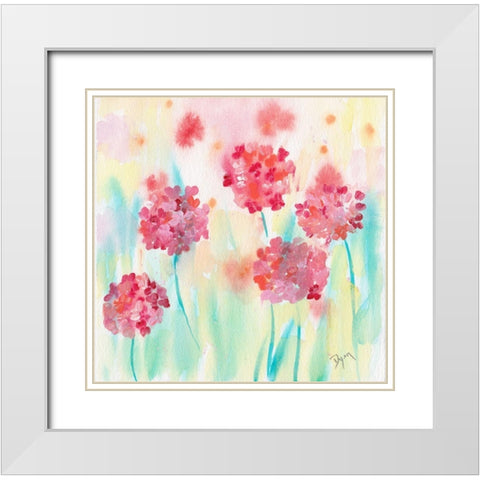 Blushing Meadow I White Modern Wood Framed Art Print with Double Matting by Dyer, Beverly