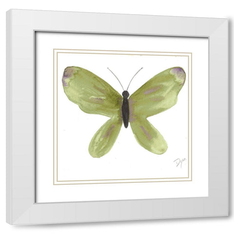 Watercolor Olivefly White Modern Wood Framed Art Print with Double Matting by Dyer, Beverly