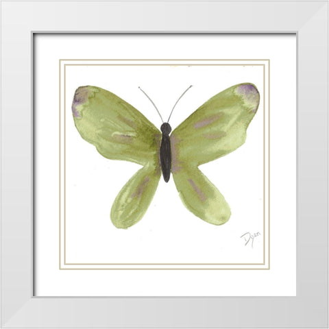 Watercolor Olivefly White Modern Wood Framed Art Print with Double Matting by Dyer, Beverly