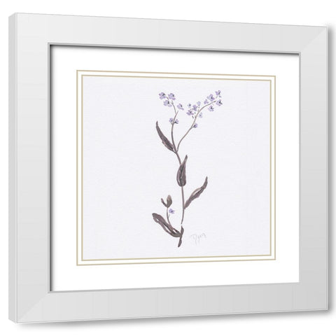 Lavender Wildflowers I White Modern Wood Framed Art Print with Double Matting by Dyer, Beverly
