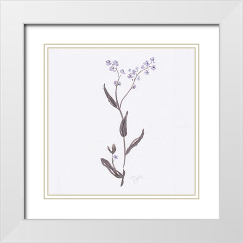 Lavender Wildflowers I White Modern Wood Framed Art Print with Double Matting by Dyer, Beverly