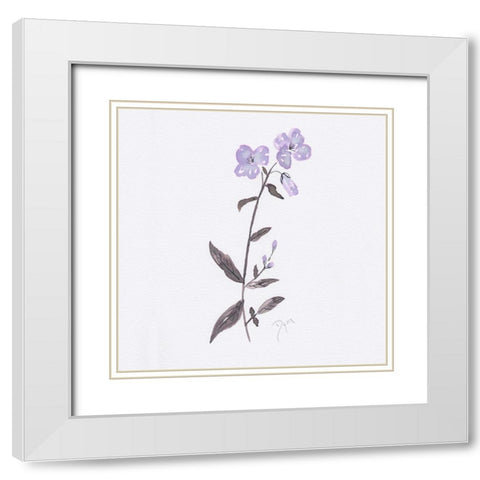 Lavender Wildflowers II White Modern Wood Framed Art Print with Double Matting by Dyer, Beverly