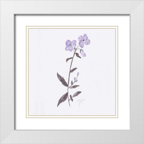 Lavender Wildflowers II White Modern Wood Framed Art Print with Double Matting by Dyer, Beverly