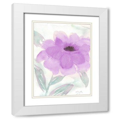 Lilac Peony II White Modern Wood Framed Art Print with Double Matting by Dyer, Beverly