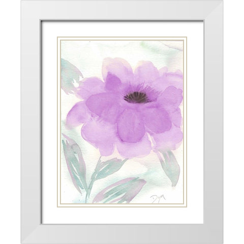 Lilac Peony II White Modern Wood Framed Art Print with Double Matting by Dyer, Beverly