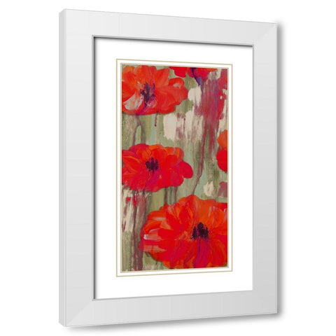 Crimson Rain 2 White Modern Wood Framed Art Print with Double Matting by Dyer, Beverly
