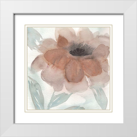 Rustic Peony II White Modern Wood Framed Art Print with Double Matting by Dyer, Beverly