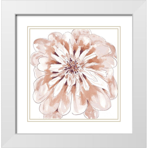 Blush Peony White Modern Wood Framed Art Print with Double Matting by Dyer, Beverly