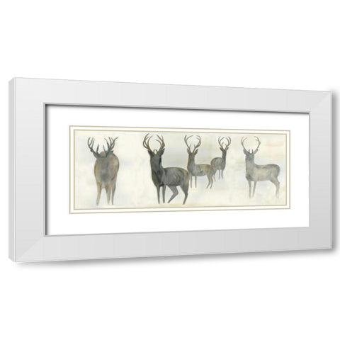Wild Family White Modern Wood Framed Art Print with Double Matting by Dyer, Beverly