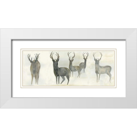 Wild Family White Modern Wood Framed Art Print with Double Matting by Dyer, Beverly