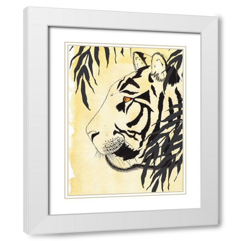 Tigritude White Modern Wood Framed Art Print with Double Matting by Gosavi, Bhakti