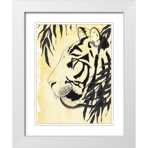 Tigritude White Modern Wood Framed Art Print with Double Matting by Gosavi, Bhakti