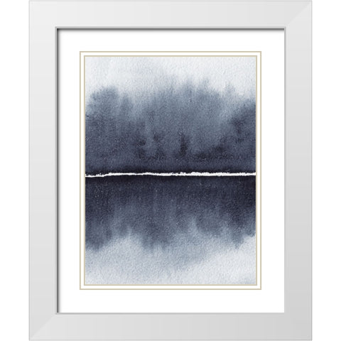 Watercolor Abstract 1 White Modern Wood Framed Art Print with Double Matting by Gosavi, Bhakti