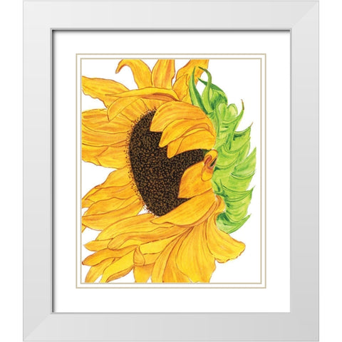 Sunflower 5 White Modern Wood Framed Art Print with Double Matting by Gosavi, Bhakti