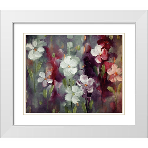 Vagabond Blooms White Modern Wood Framed Art Print with Double Matting by Boho Hue Studio