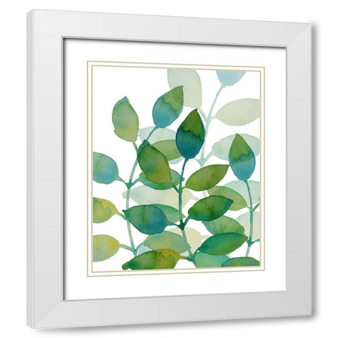 Leaf Echo 1 White Modern Wood Framed Art Print with Double Matting by Boho Hue Studio