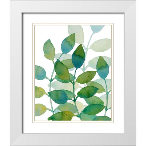 Leaf Echo 1 White Modern Wood Framed Art Print with Double Matting by Boho Hue Studio